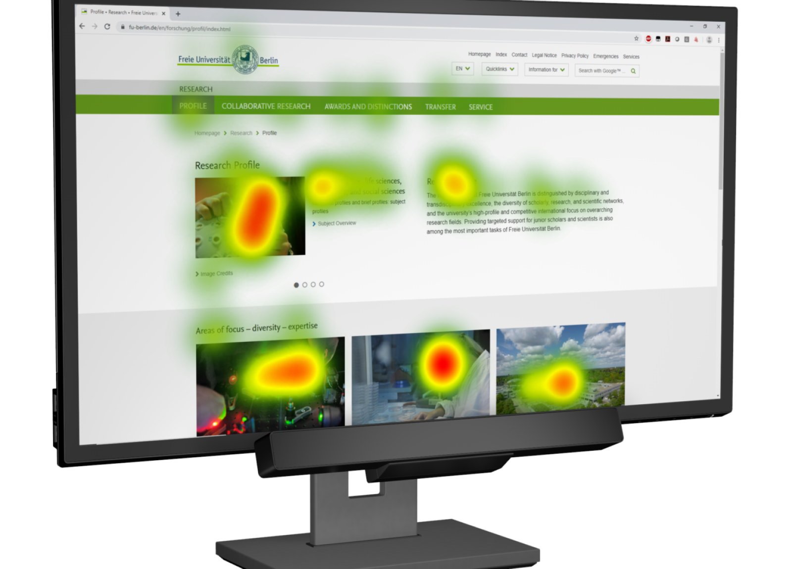 LogicOne eye tracker below a monitor